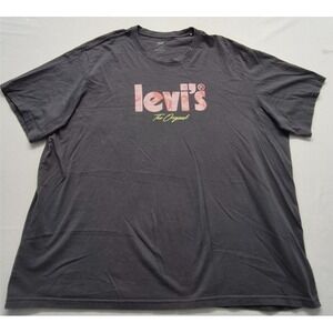 Levi's The Original men's gray graphic t-shirt XL relaxed fit pink tie-dye logo